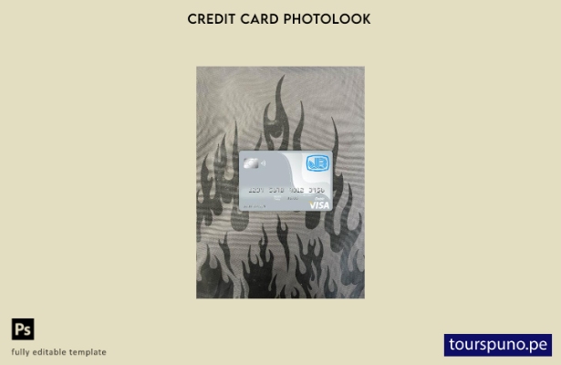 listo para imprimir plantilla frontal de aspecto fotográfico de tarjeta visa  30